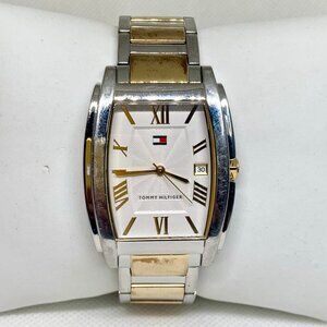 Tommy Hilfiger men’s watch date indicator two tone 34mm quartz 7.5” running